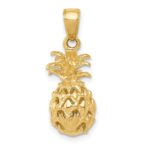 14K  3-D Cut-out Pineapple Pendant