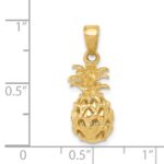 14K  3-D Cut-out Pineapple Pendant - Image 4