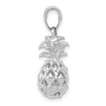 14K White Gold 3-D Cut-out Pineapple Pendant - Image 2