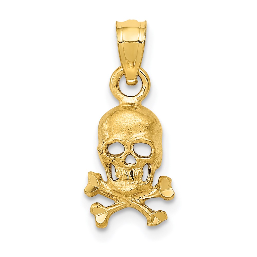 K3163.jpg 14K Skull and Cross Bones Pendant - Image 1