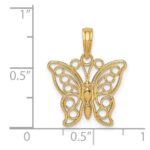 14K Cut-out Butterfly Large Pendant - Image 3