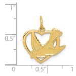14k Dove in Heart Charm - Image 4