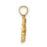 14K Satin Diamond-cut Cantering Horse Pendant - Image 2