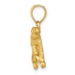 14K Satin Diamond-cut Monkey Pendant - Image 2