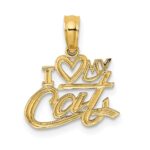 14k I HEART MY CAT Charm