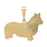 14k Textured Welsh Corgi Dog Pendant - Image 3