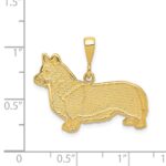 14k Textured Welsh Corgi Dog Pendant - Image 4
