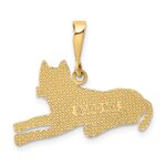 14k Textured Pit Bull Dog Pendant - Image 3
