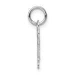 14K White Gold Key Letter E Initial Charm - Image 2