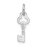 14K White Gold Key Letter J Initial Charm - Image 4
