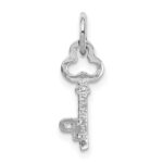 14K White Gold Key Letter P Initial Charm - Image 4