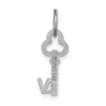 14K White Gold Key Letter V Initial Charm - Image 4