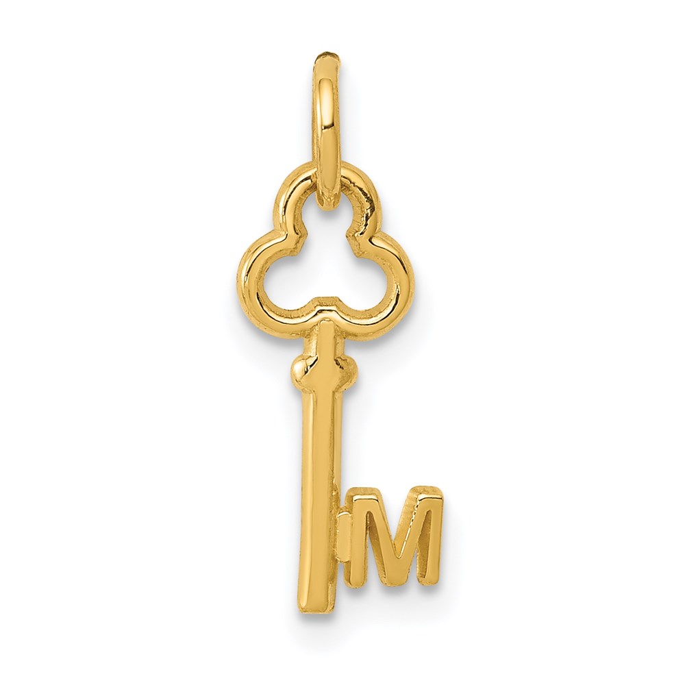 K3442M.jpg 14k Key Letter M Initial Charm - Image 1