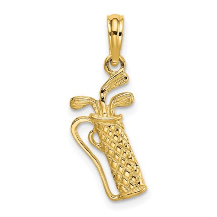 14k Golf Bag with Clubs Charm