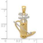 14k and White Rhodium Golf Bag Pendant - Image 4