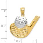 14k and White Rhodium Golf Club and Ball Pendant - Image 4