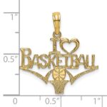 14K I HEART BASKETBALL with Ball and Net Charm - Image 3