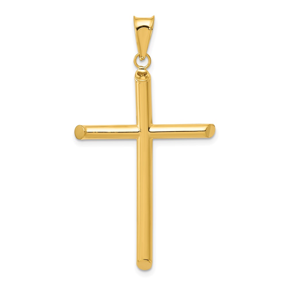 K3608.jpg 14k 3-D Polished Hollow Cross Pendant - Image 1