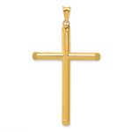 14k Large 3-D Polished Hollow Cross Pendant