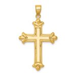 14k Reversible Diamond-cut Cross Pendant - Image 4