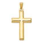 14K and White Rhodium Reversible Yellow/White Cross Pendant