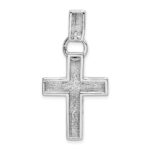 14k White Gold Modern Cross Pendant - Image 3