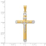 14K Two-Tone and White Rhodium Inri Crucifix Pendant - Image 3