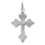 14k White Gold Fleur de Lis Cross Pendant - Image 4
