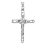 14K White Gold Large Crucifix Pendant