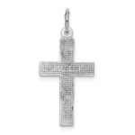 14k White Gold Diamond-cut Cross Pendant - Image 3
