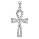 14k White Gold Ankh Cross Pendant - Image 4