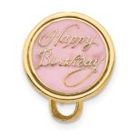 14K 3-D Aqua Blue Enameled HAPPY BIRTHDAY Cake Pendant - Image 4