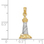 14K with White Rhodium 3-D St. Augustine Lighthouse Pendant - Image 3