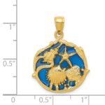14K Blue Enameled Shell Cluster Pendant - Image 4