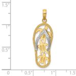14K Two-tone Triple Sea Turtle Flip-Flop Pendant - Image 3