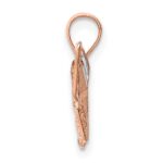 14k Rose Gold with White Rhodium Diamond-cut Butterfly Pendant - Image 2