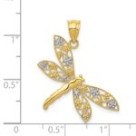 14k and White Rhodium Filigree Dragonfly Pendant - Image 3
