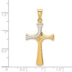 14k and White Rhodium Fancy Cross Pendant - Image 3