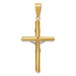 14k Two-tone Hollow Crucifix Pendant - Image 4