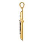 14k Two-tone Hollow Crucifix Pendant - Image 2