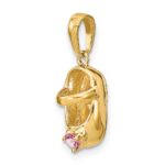14k 3-D October/Pink Synthetic Stone Engravable Shoe Charm - Image 5