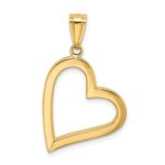 14K Polished Crooked Heart Pendant - Image 4