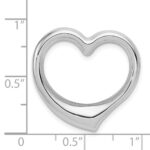 14k White Gold Floating Heart Hollow Chain Slide - Image 4