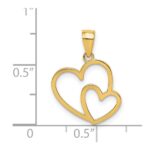 14K Polished Double Heart Pendant - Image 4
