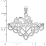14k White Gold GRANDMA Birthstone Charm Holder Pendant - Image 4
