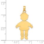 14k Flat Engravable Boy Charm - Image 3