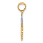 14k and White Rhodium Polished PRINCESS with Crown Pendant - Image 2