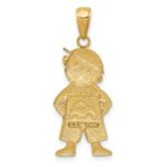 14k and White Rhodium Boy with Hands in Pockets Pendant - Image 4