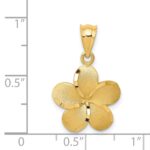 14k Satin Diamond-cut Plumeria Pendant - Image 3