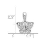14k White Gold Polished Filigree Butterfly Charm - Image 3